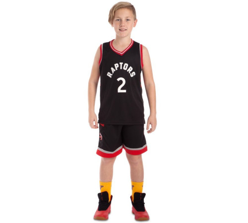 Форма баскетбольна дитяча NBA клуб Toronto Raptors 2 M-2XL чорний-червоний