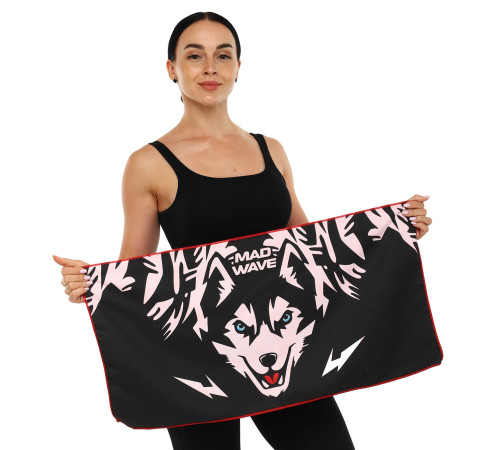 Полотенце спортивное из микрофибры MadWave HUSKY 80х40см черный