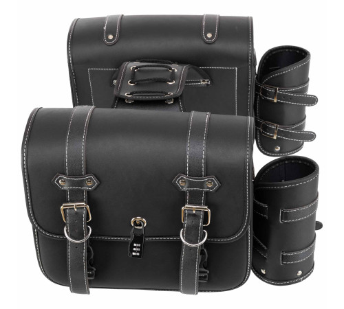 Кофри бокові для мотоцикла зі шкірозамінника SP-Sport 2шт 35x27x15см чорний