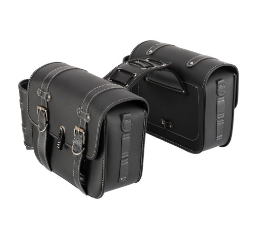 Кофри бокові для мотоцикла зі шкірозамінника SP-Sport 2шт 35x27x15см чорний