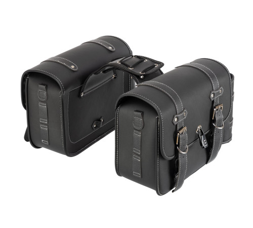Кофри бокові для мотоцикла зі шкірозамінника SP-Sport 2шт 35x27x15см чорний