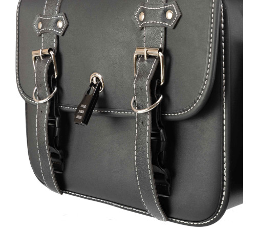 Кофри бокові для мотоцикла зі шкірозамінника SP-Sport 2шт 35x27x15см чорний