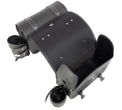 Кофри бокові для мотоцикла зі шкірозамінника SP-Sport 2шт 35x27x15см чорний