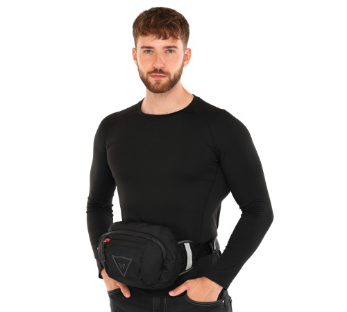 Сумка-бананка поясна та через плече DAINESE 5л 29х8х19см чорний