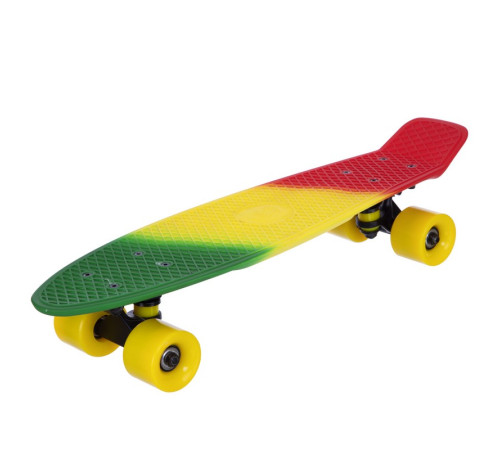 Пенні борд Penny Board круїзер пластиковий 22" FISH COLOR салатовий-жовтий-червоний