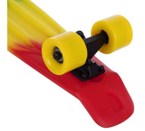 Пенні борд Penny Board круїзер пластиковий 22" FISH COLOR салатовий-жовтий-червоний