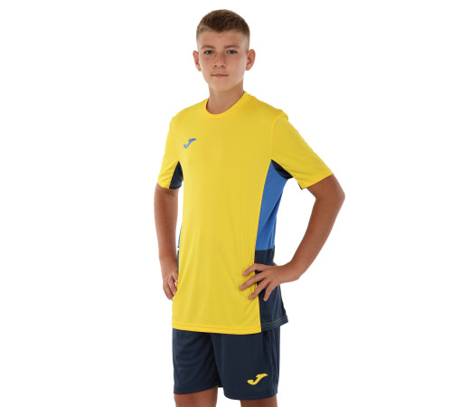 Форма футбольна комплект футболка та шорти Joma DANUBIO II 4XS-XL жовтий-темно-синій