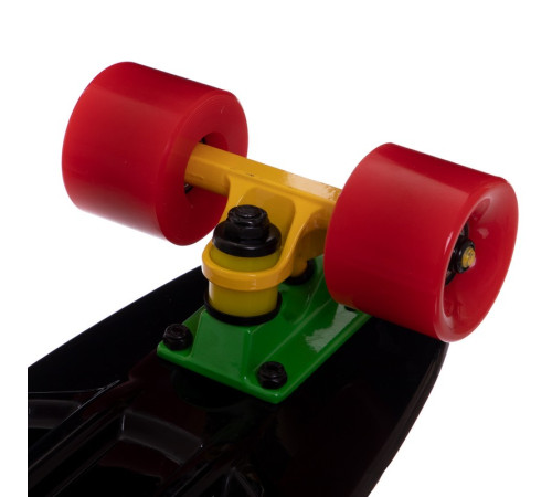 Пенні борд Penny Board круїзер пластиковий 22" FISH чорний-жовтий-червоний