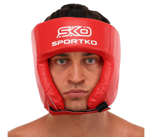Шолом боксерський відкритий штучна шкіра SPORTKO M-XL кольори в асортименті