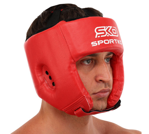 Шолом боксерський відкритий штучна шкіра SPORTKO M-XL кольори в асортименті