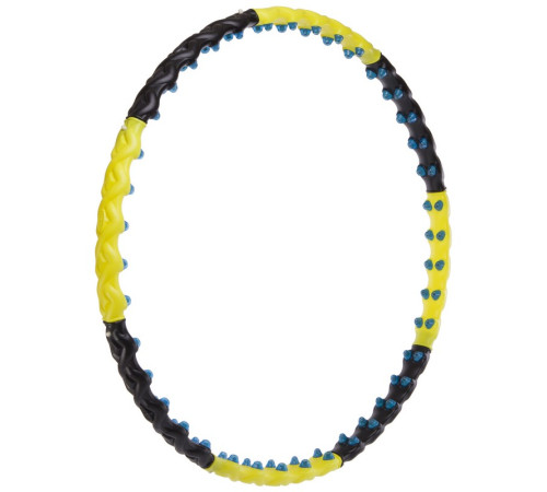 Обруч для схуднення масажний розбірний Хула Хуп Hula Hoop DOUBLE GRACE MAGNETIC 8 секцій жовтий-чорний