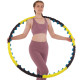 Обруч для схуднення масажний розбірний Хула Хуп Hula Hoop DOUBLE GRACE MAGNETIC 8 секцій жовтий-чорний