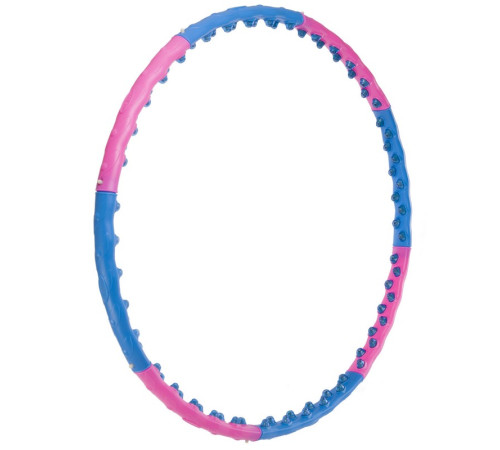 Обруч для схуднення масажний розбірний Хула Хуп Hula Hoop DOUBLE GRACE MAGNETIC 8 секцій рожевий-синій