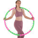 Обруч для схуднення масажний розбірний Хула Хуп Hula Hoop DOUBLE GRACE MAGNETIC 8 секцій салатовий-рожевий