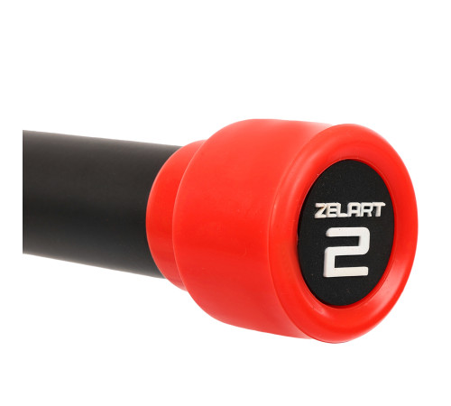Бодибар Body Bar Zelart вес 2кг черный-красный