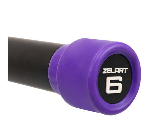 Бодібар Body Bar Zelart вага 6кг чорний-фіолетовий