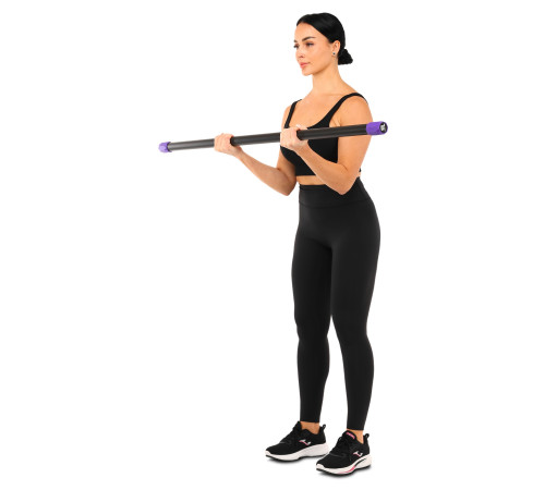 Бодібар Body Bar Zelart вага 6кг чорний-фіолетовий