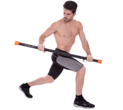 Бодибар Body Bar Zelart вес 8кг черный-оранжевый
