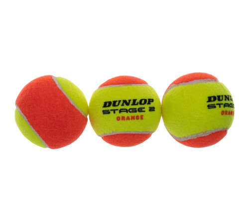 М'ячі для великого тенісу DUNLOP STAGE 2 ORANGE 3шт салатовий- помаранчевий