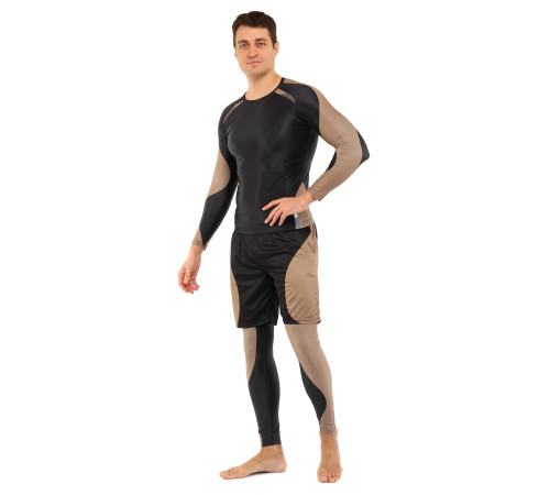 Шорты спортивные мужские Domino S-3XL черный-оливковый