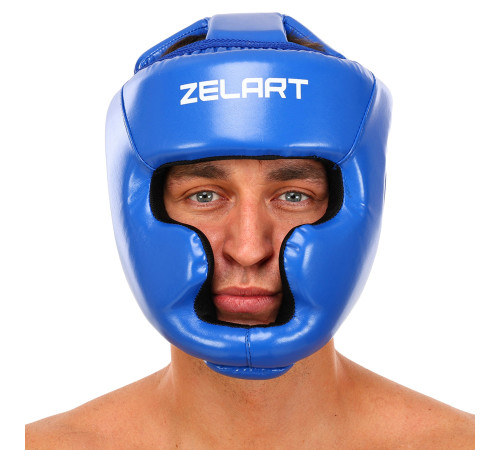 Шолом боксерський з повним захистом PU Zelart M-XL кольори в асортименті