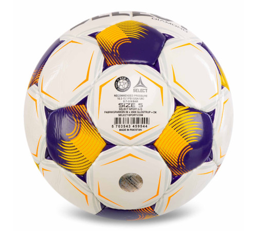 М'яч футбольний SELECT DIAMOND FIFA BASIC V26 №5 білий помаранчевий