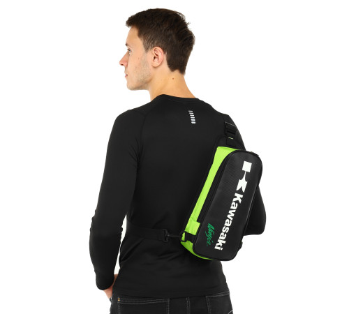 Мотосумка-слінг KAWASAKI SP-Sport 5л 42x15x7см салатовий-чорний