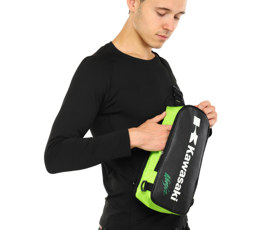 Мотосумка-слінг KAWASAKI SP-Sport 5л 42x15x7см салатовий-чорний
