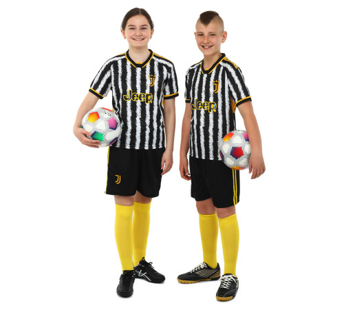 Форма футбольна дитяча із символікою футбольного клубу JUVENTUS домашня 2024 SP-Sport 20-28 чорний-білий