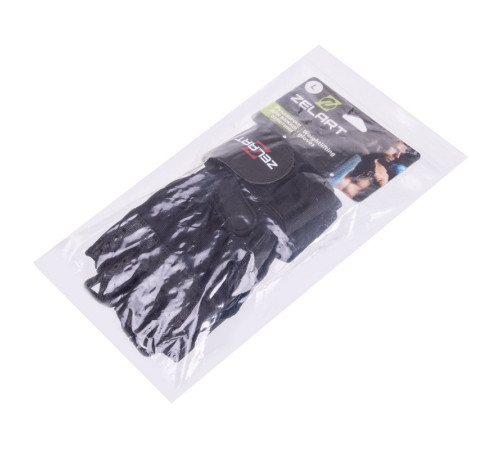 Перчатки для фитнеса и тяжелой атлетики кожаные Zelart S-XXL черный