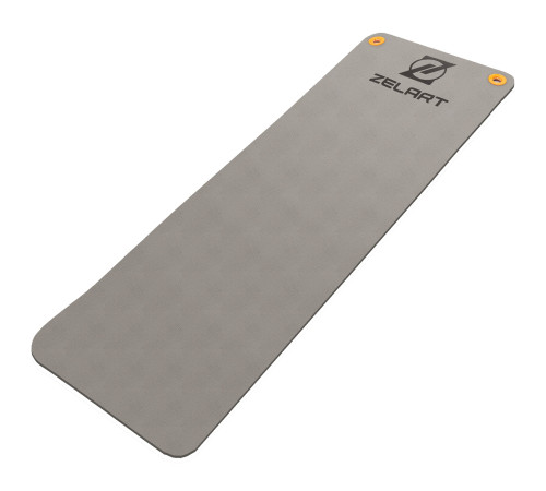 Коврик для фитнеса и спорта с люверсами для хранения Zelart (MD9004-15) 180x61x1,5см серый