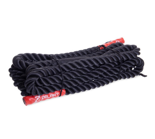 Канат для кроссфита Combat Battle Rope Zelart 12м черный