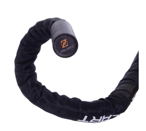 Канат для кроссфита в защитном рукаве Combat Battle Rope Zelart 15м черный