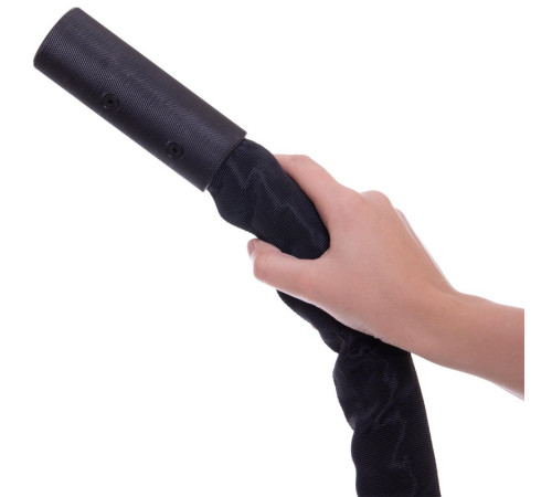 Канат для кроссфита в защитном рукаве Combat Battle Rope Zelart 15м черный