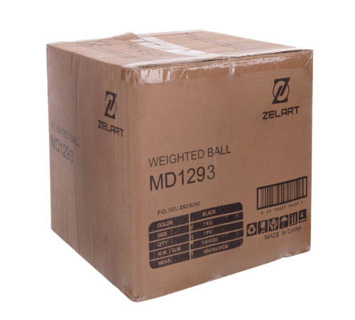 М'яч набивний медичний для кросфіту WALL BALL Zelart 7кг чорний