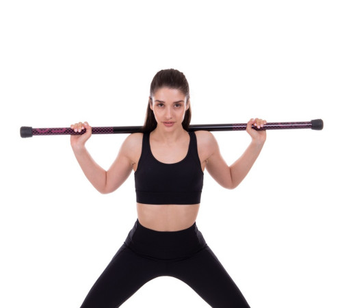 Бодібар Body Bar Zelart вага 3 кг чорний-фіолетовий