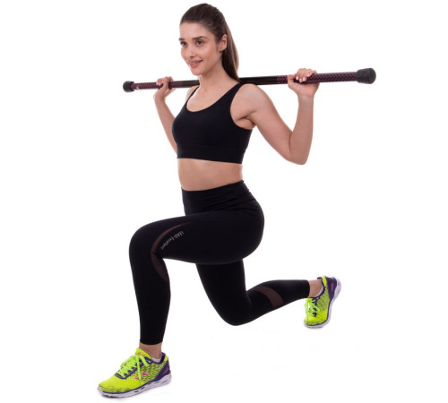 Бодібар Body Bar Zelart вага 3 кг чорний-фіолетовий