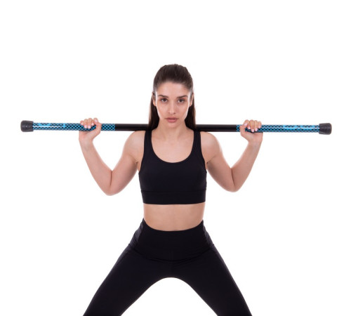 Бодибар Body Bar Zelart вес 4кг черный-голубой