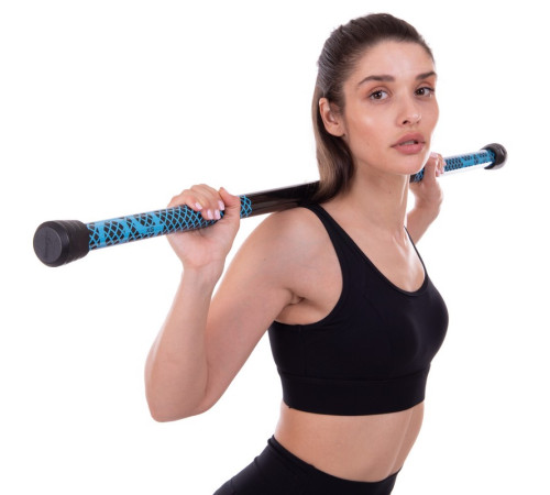 Бодибар Body Bar Zelart вес 4кг черный-голубой