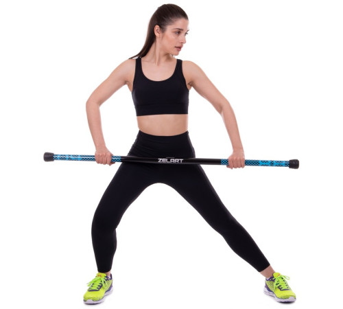 Бодибар Body Bar Zelart вес 4кг черный-голубой