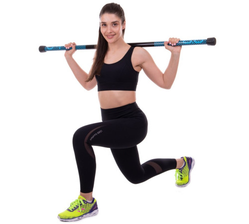 Бодибар Body Bar Zelart вес 4кг черный-голубой