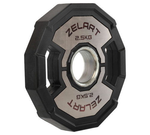 Млинці диски гумові 2 Handle металева втулка Zelart 51мм 2,5кг чорний-сірий