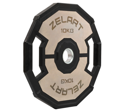 Млинці диски гумові 2 Handle металева втулка Zelart 51мм 10кг чорний-сірий