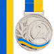 Медаль спортивная с лентой SP-Sport UKRAINE с украинской символикой ø6,5см золото, серебро, бронза
