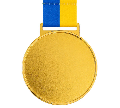 Медаль спортивна зі стрічкою SP-Sport UKRAINE з українською символікою ø6,5см золото, срібло, бронза