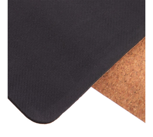 Килимок для йоги Пробковий каучуковий двошаровий Yoga mat Record 183x61мx0.4cм з принтом Мандала коричневий