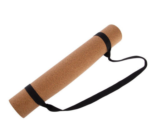 Килимок для йоги Пробковий каучуковий двошаровий Yoga mat Record 183x61мx0.4cм з принтом Мандала коричневий
