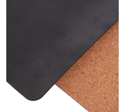 Килимок для йоги Пробковий каучуковий двошаровий Yoga mat Record 183x61мx0.4cм з принтом Місячний Цикл коричневий
