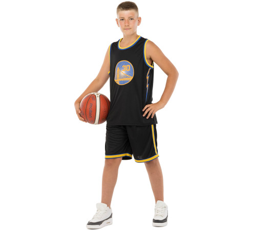 Форма баскетбольна дитяча NBA клуб Golden state warriors 30 S-2XL чорний-жовтий