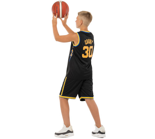Форма баскетбольна дитяча NBA клуб Golden state warriors 30 S-2XL чорний-жовтий